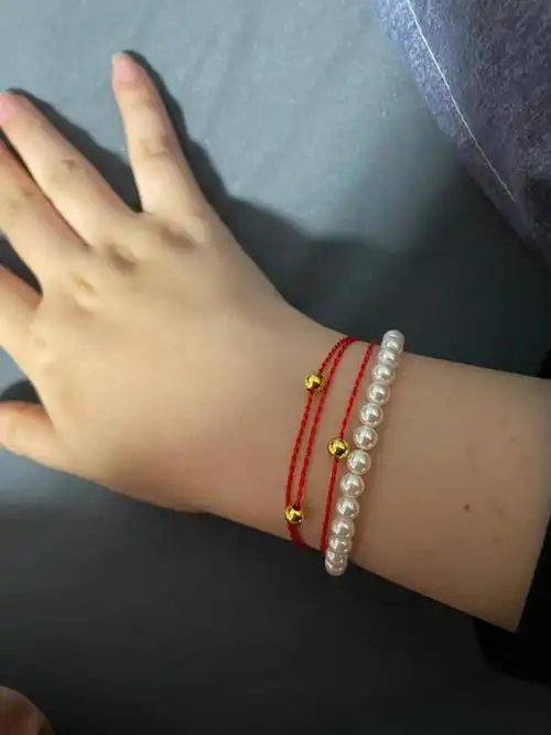 三生三世红绳手链77金珠子超级好看