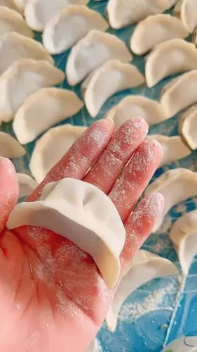 周末在家包饺子啦