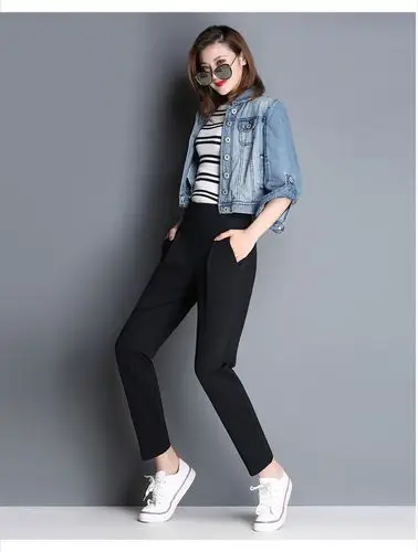 哈伦裤女九分裤宽松韩版显瘦高腰大码裤子女春2018新款七分休闲裤