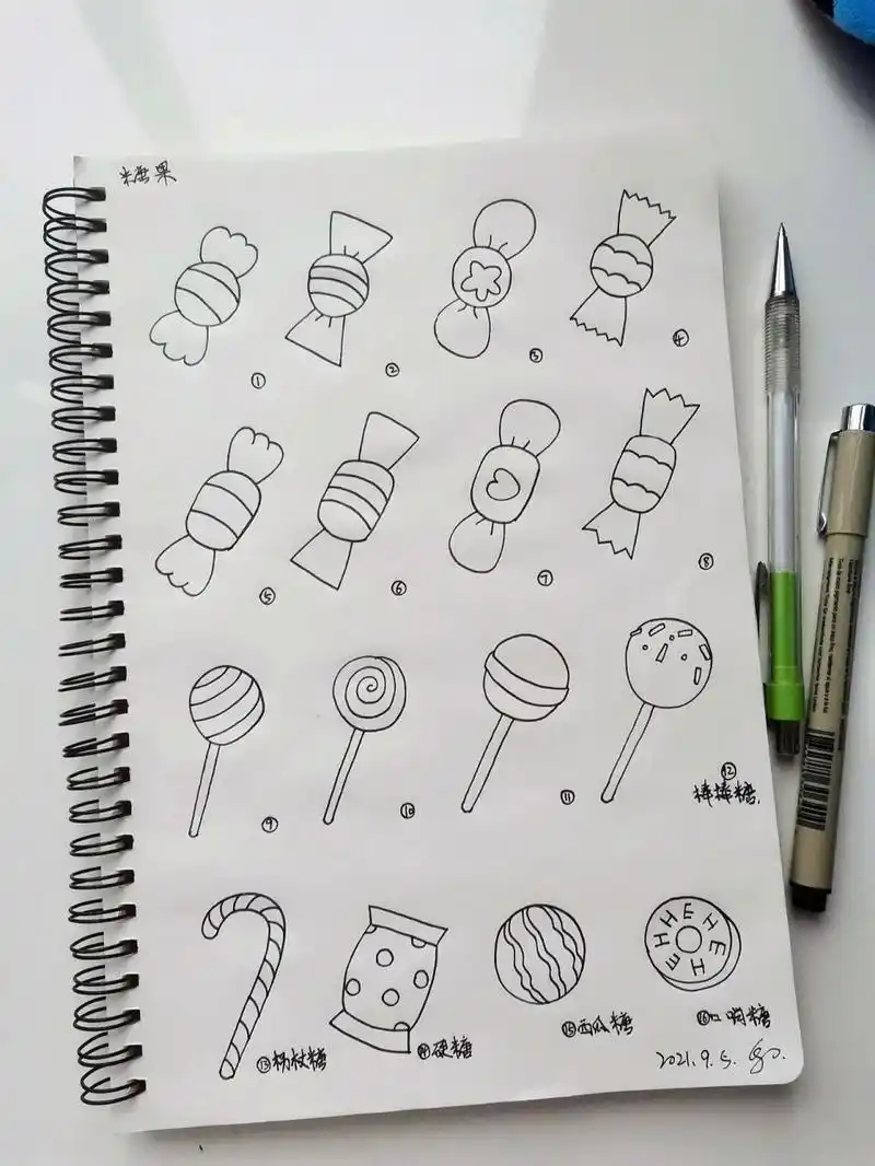 16种糖果简笔画画法-原创3 还记得小时候最喜欢吃糖了,我最喜欢的是