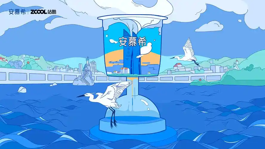 厦门——安慕希,一城一杯|平面|海报|金色的向日葵 - 原创作品 - 站酷