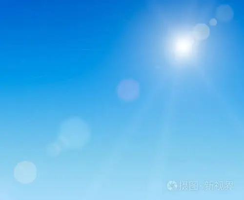 明媚的阳光照耀在清澈的蓝天与副本空间