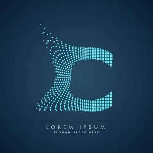 抽象的创意点标志字母c