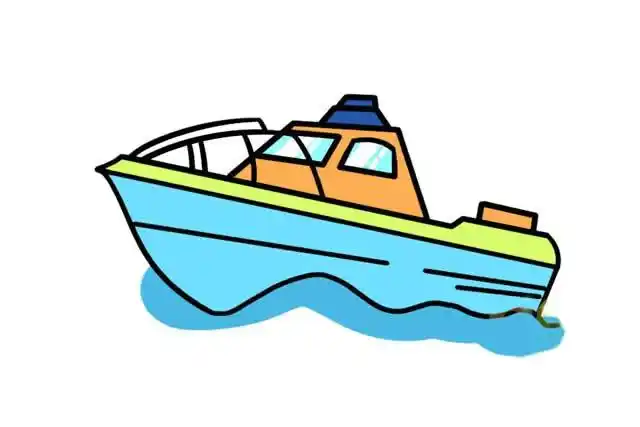 快艇简笔画的画法步骤图解教程