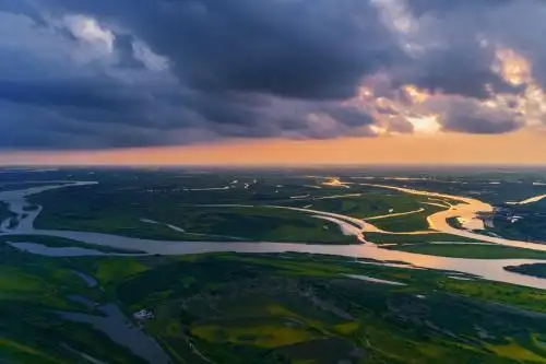 航拍哈尔滨松花江