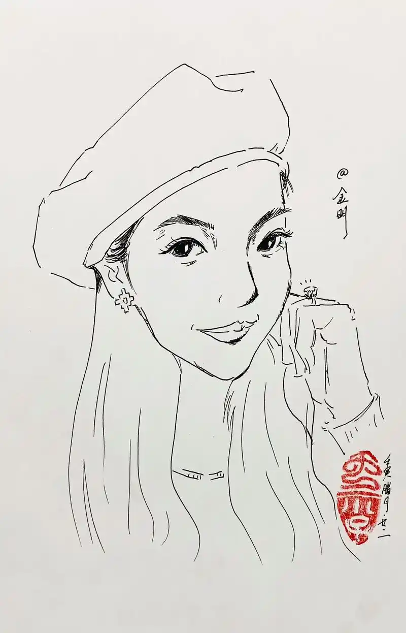 又一个大美女求画.#原创手绘 #人物肖像 #祝大家202 - 抖音