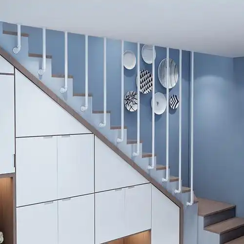 热销铁艺栏杆_北欧铁艺楼梯护栏扶手loft酒吧水管阁楼栏杆室内外防护