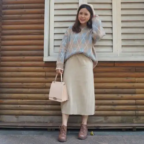 啊卷155cm100斤梨形身材冬日可盐可甜穿搭