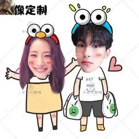 卡通可爱情头唯美真人男女生情侣头像一对图片素材集合下载tb