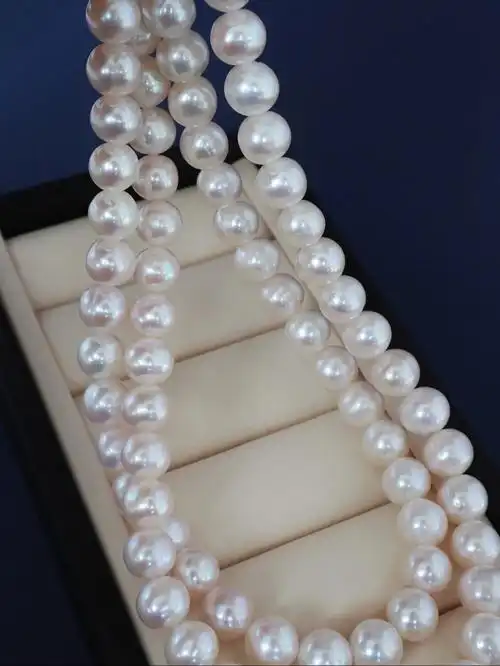 澳白平替!9mm的大无核珍珠项链,  - 抖音