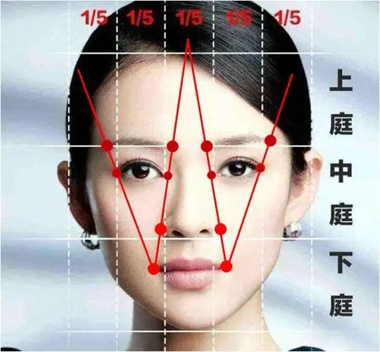 首先从大家最熟知的三庭五眼来说,章子怡就是中国脸的最有力代表了