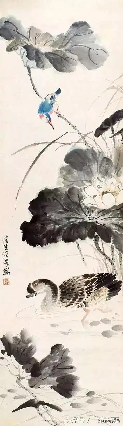 汪慎生写意荷花欣赏,不愧是大师手笔!