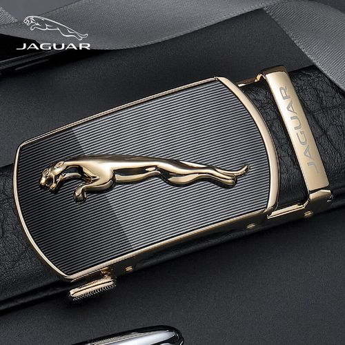 jaguar男士皮带国际十大品牌自动扣头真牛皮商务休闲腰带父亲节礼物
