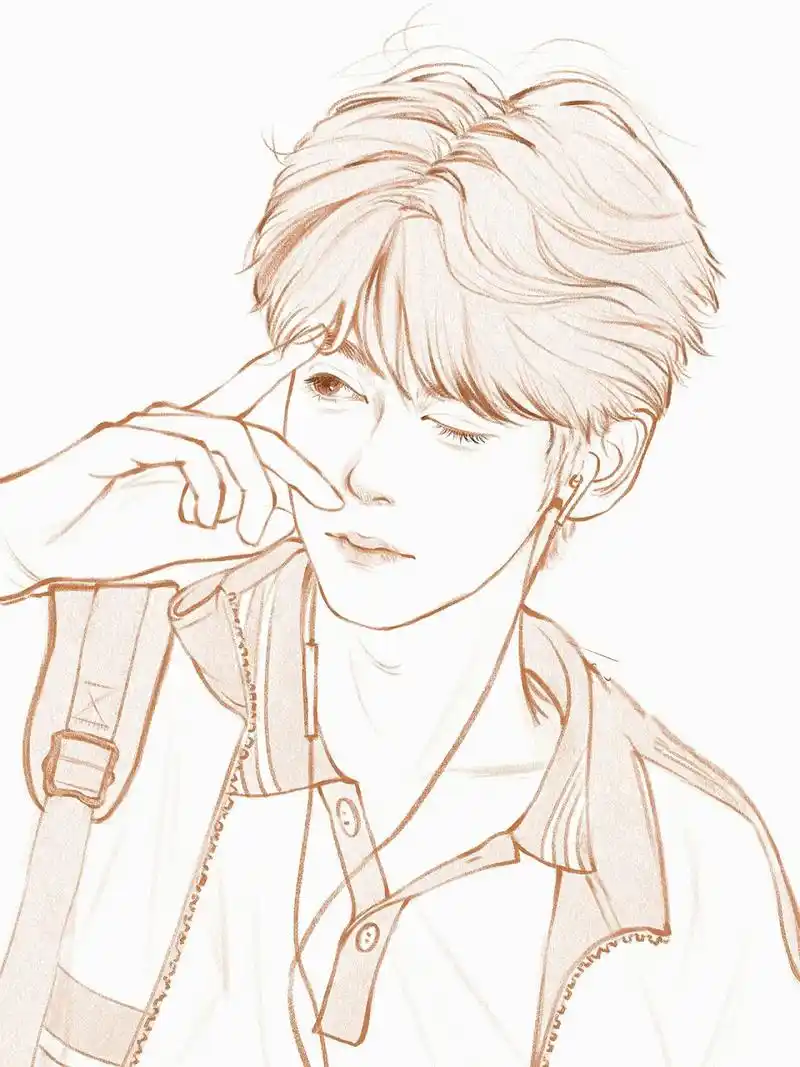 男生头像|线稿合集 男生线稿练习合集(运动,西装,校服,古风)有时间