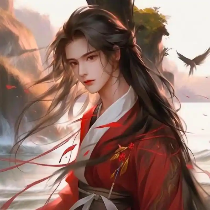 红衣邪魅古风男头 #古风头像# #ai艺术季
