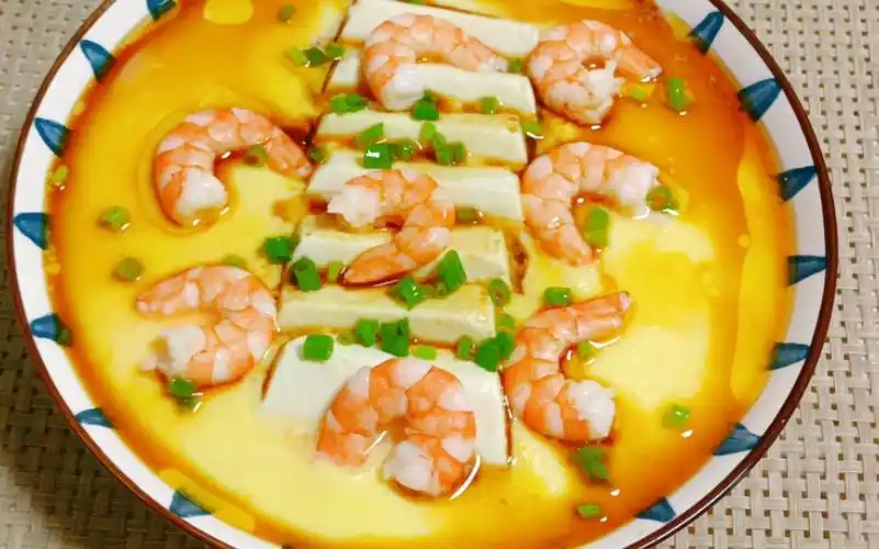 虾仁豆腐蒸蛋做法分享