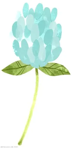 水彩点缀花卉透明素材