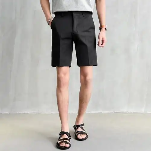 夏季短裤男五分裤2021新款高端白色裤子潮牌西装冰丝休闲男士外穿