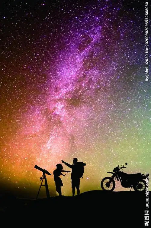 星空下的人背影图片