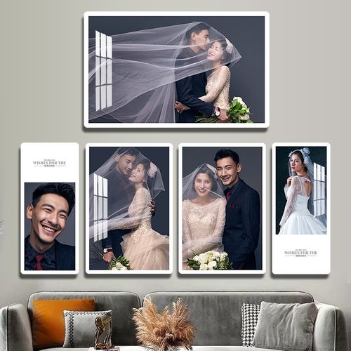 定制婚纱照相框照片放大结婚照挂墙卧室客厅影楼相册摆台组合套装