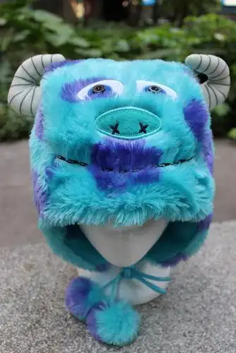 外贸原单 怪兽大学 苏利文毛怪毛绒帽子 创意卡通帽子 卡通保暖