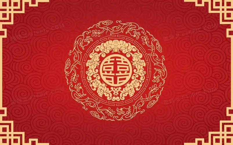 中式婚礼红色喜庆婚庆邀请函背景4724 × 2362jpgpsd中国风传统中式