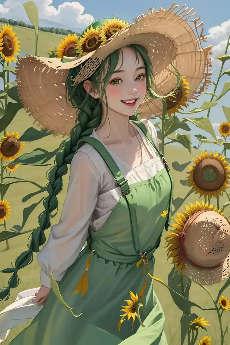 阳光开朗向日葵花海女孩,有你在的地方,天气明朗,万物可爱#向 - 抖音