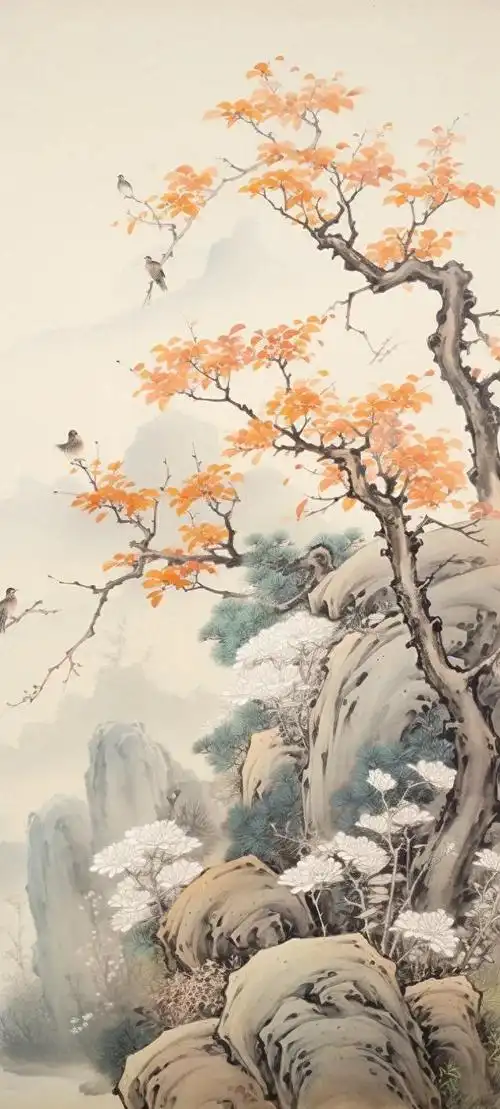 国画壁纸分享,国画的最高境界,在于水墨留余白