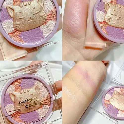 kamonda卡梦荙花漾高光腮红喵星人软萌可爱猫咪腮红闪粉提亮裸妆
