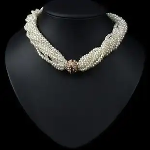 欧美大牌范 时尚潮流多层珍珠项链 韩版颈链 厂家直销