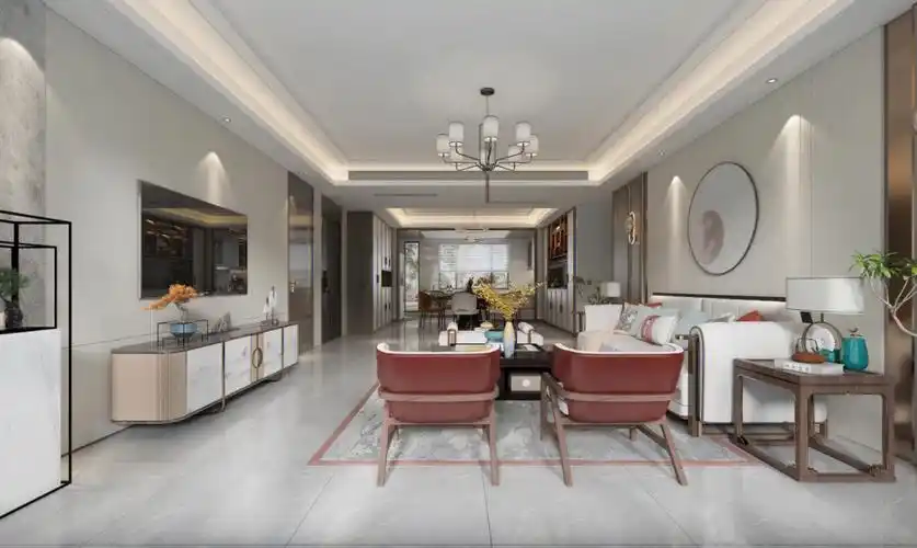 新中式客厅效果图