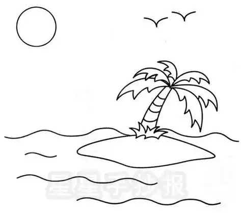 大海的简笔画大海的简笔画图片大全