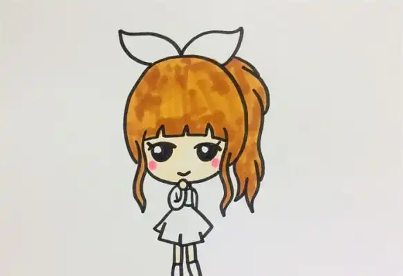女生马尾简笔画