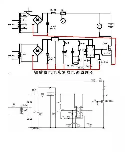 这两个蓄电池修复电路哪个修复效果更明显
