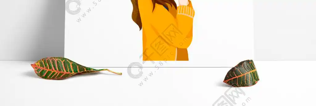 合着手满心期待的美女免抠图