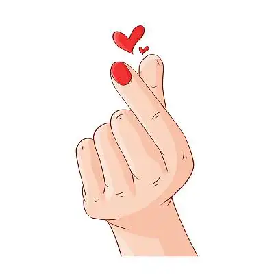 卡通手绘比心手势元素手势氛围爱心png素材