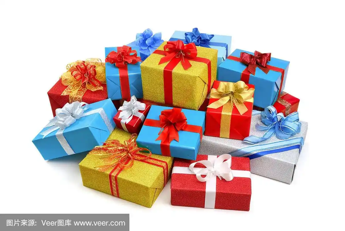 彩色的礼品盒堆