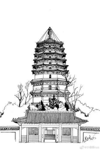 小柴的古建筑手绘共42幅