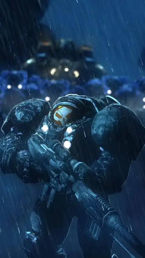 星际争霸,人族,士兵,下雨 iphone 壁纸