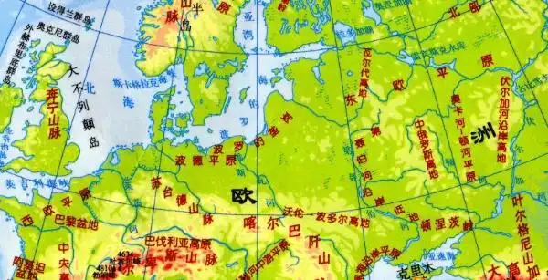 欧洲地形图高清版