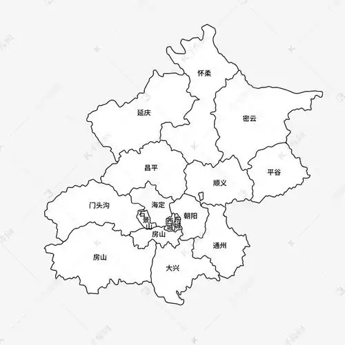 简约北京地图线描