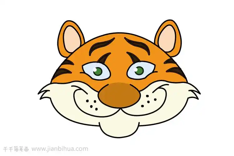 一只老虎的头像简笔画动物头像简笔画