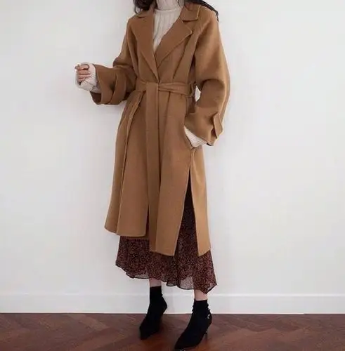 气质冬装大衣搭配会穿的女生最美运气更好