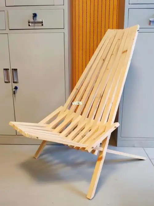 木工吊顶废料制作北欧折叠椅