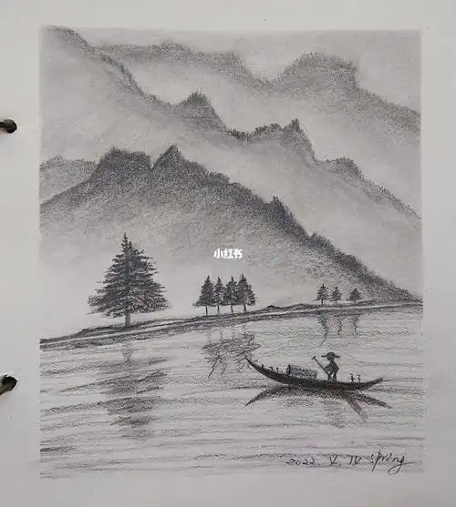 素描风景画