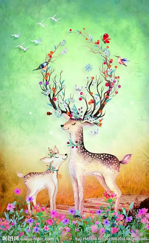 梅花鹿设计图__图片素材_其他_设计图库_昵图网nipic.com