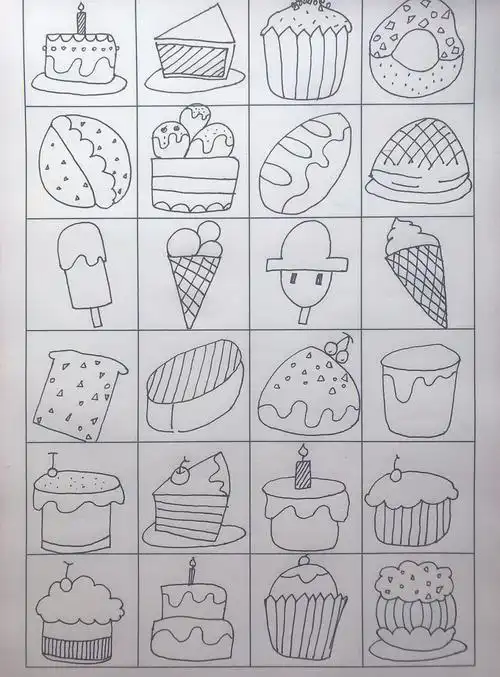 简笔画甜点