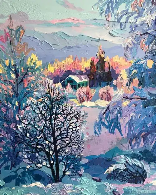 迷人的乡村风景油画艺术家以绚丽的色彩捕捉欧洲乡村景色