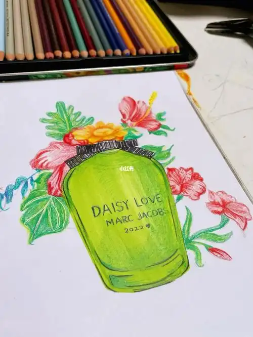 给你一款香水瓶小学生彩铅