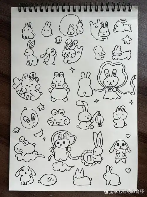 100种兔子画法 中秋节
